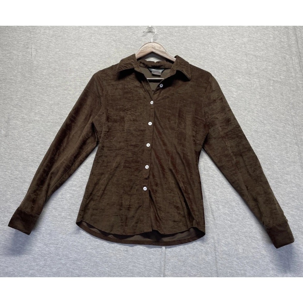 Esprit de Corp Shirt Women Small Chocolate Brown Casual Long Sleeve Button Up